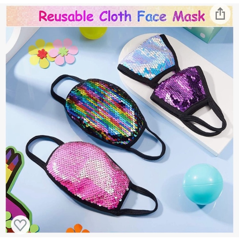 7 Pieces Kid’s Sequin Glitter Mask - Picture 6 of 6